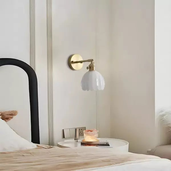 Bolania | Wandleuchte - Style rétro - Schirm Glas Tulpenknospe Blume