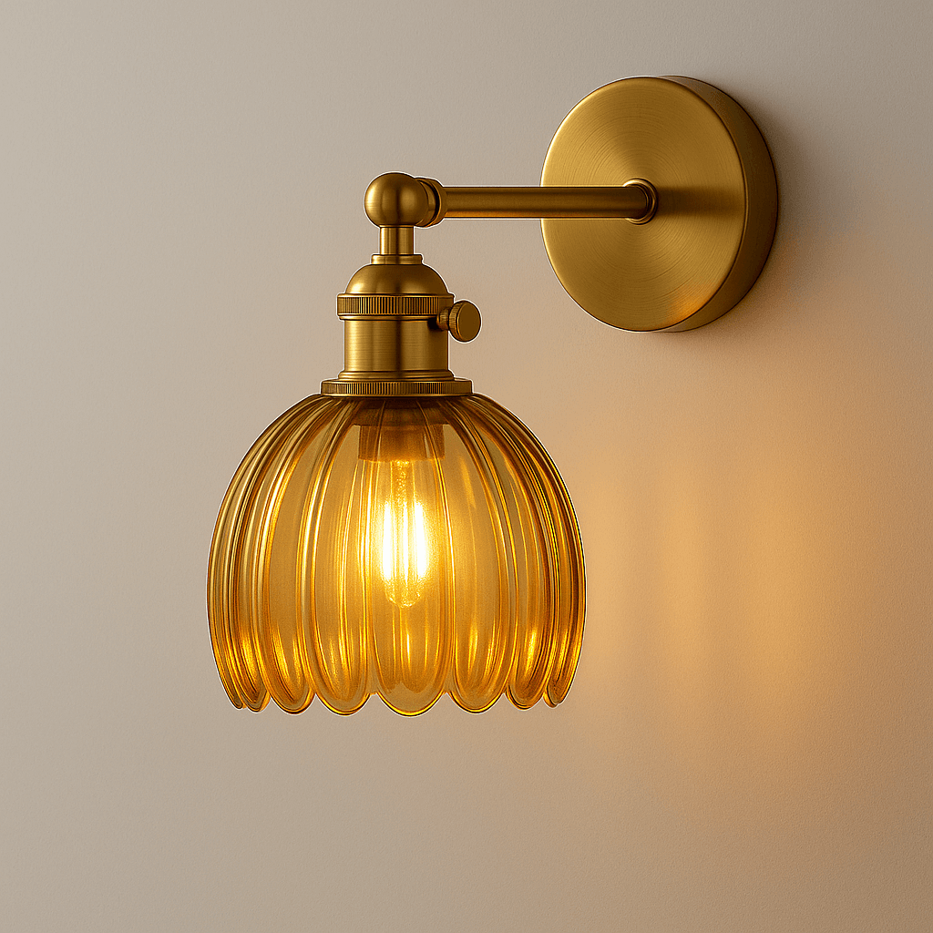 Bolania | Wandleuchte - Style rétro - Schirm Glas Tulpenknospe Blume