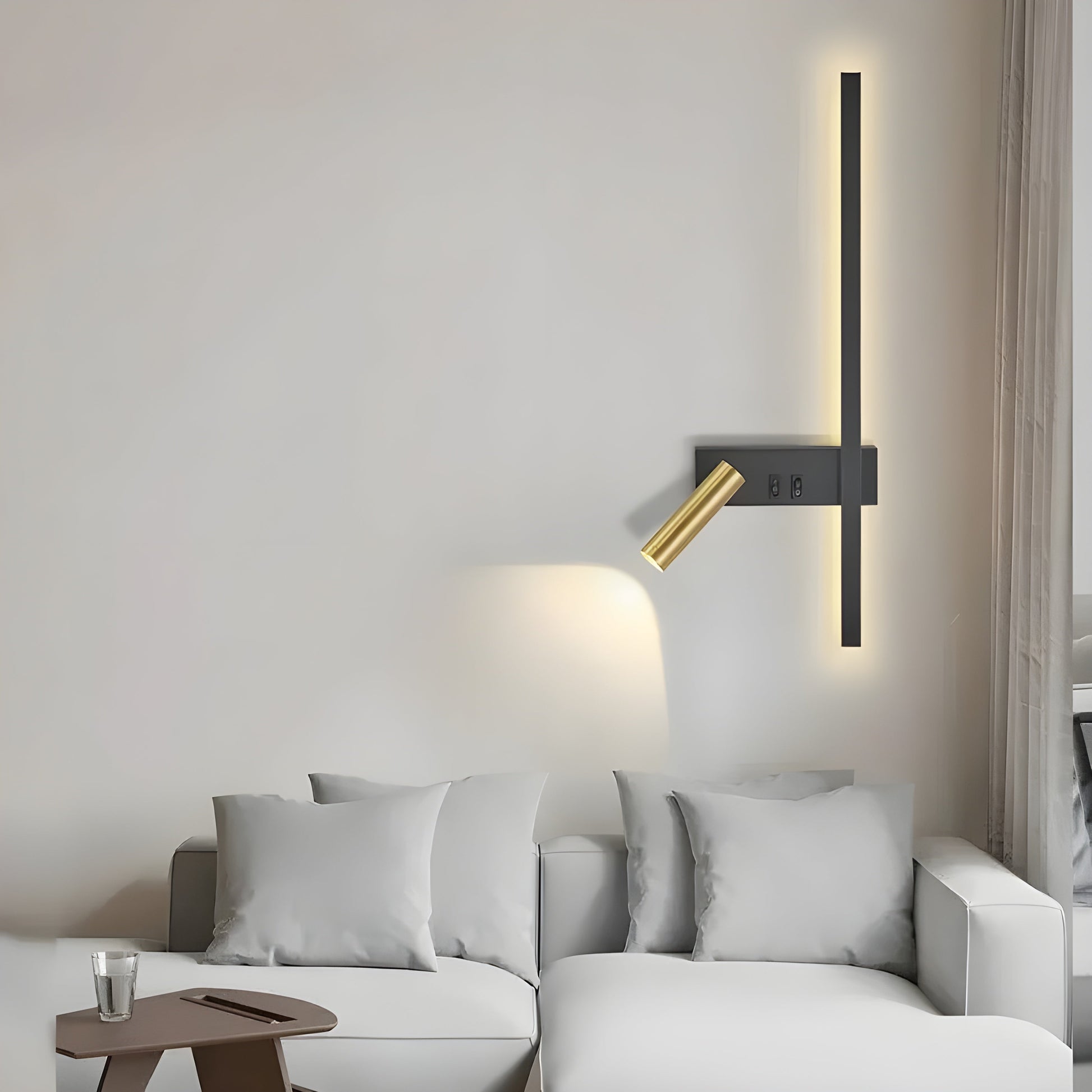 Bolania | Wandleuchte - Wohnzimmer & Schlafzimmer Duo Switch Lampe - Minimalistisches Design