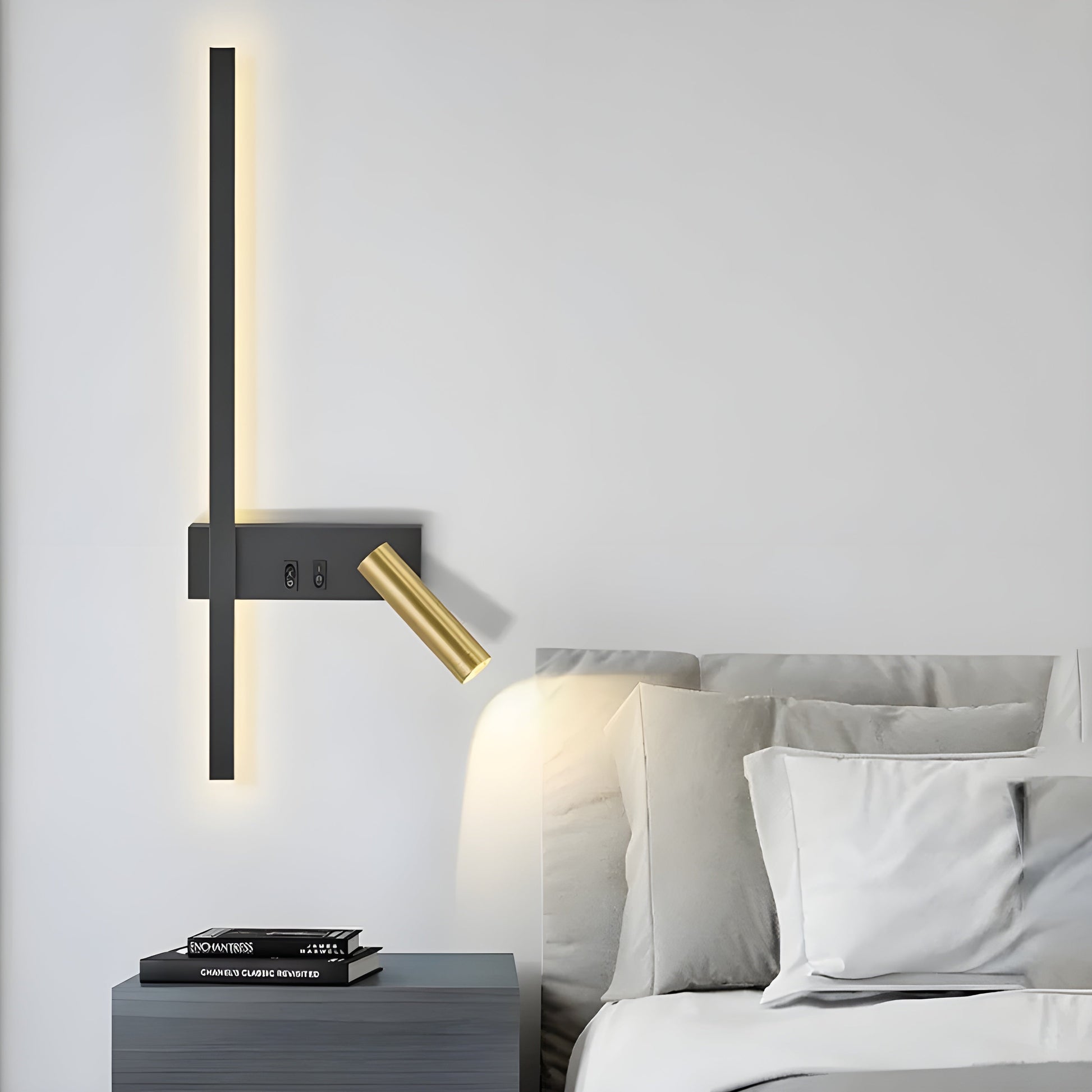 Bolania | Wandleuchte - Wohnzimmer & Schlafzimmer Duo Switch Lampe - Minimalistisches Design
