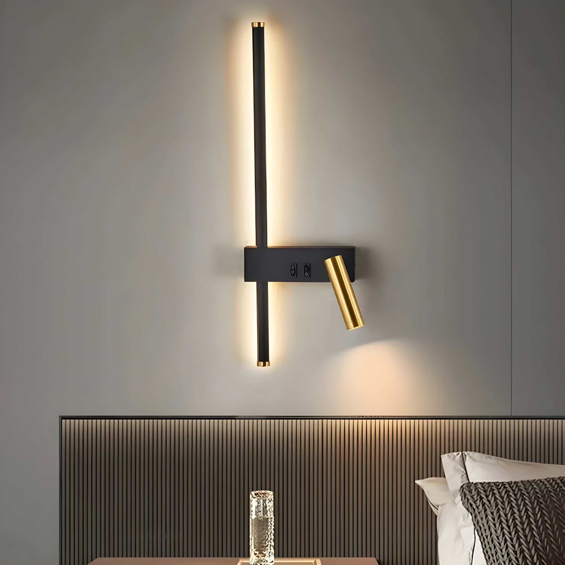 Bolania | Wandleuchte - Wohnzimmer & Schlafzimmer Duo Switch Lampe - Minimalistisches Design