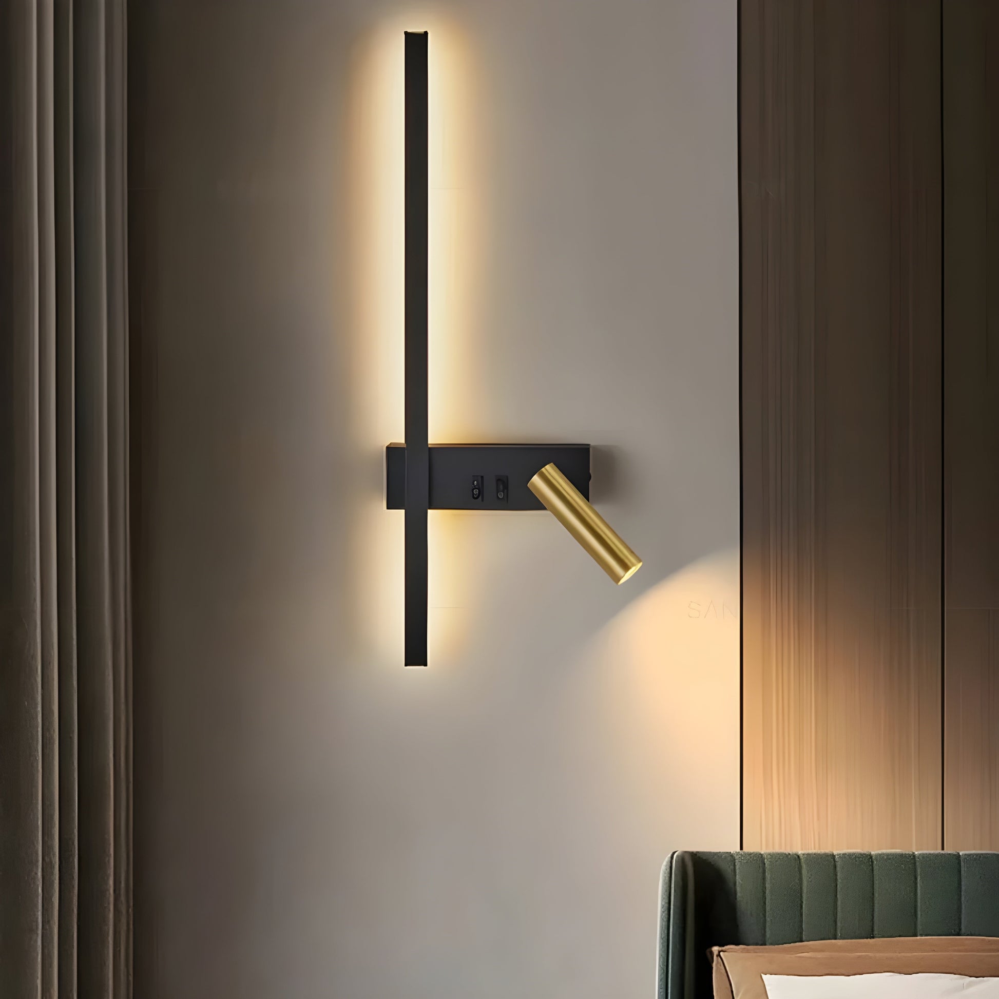 Bolania | Wandleuchte - Wohnzimmer & Schlafzimmer Duo Switch Lampe - Minimalistisches Design