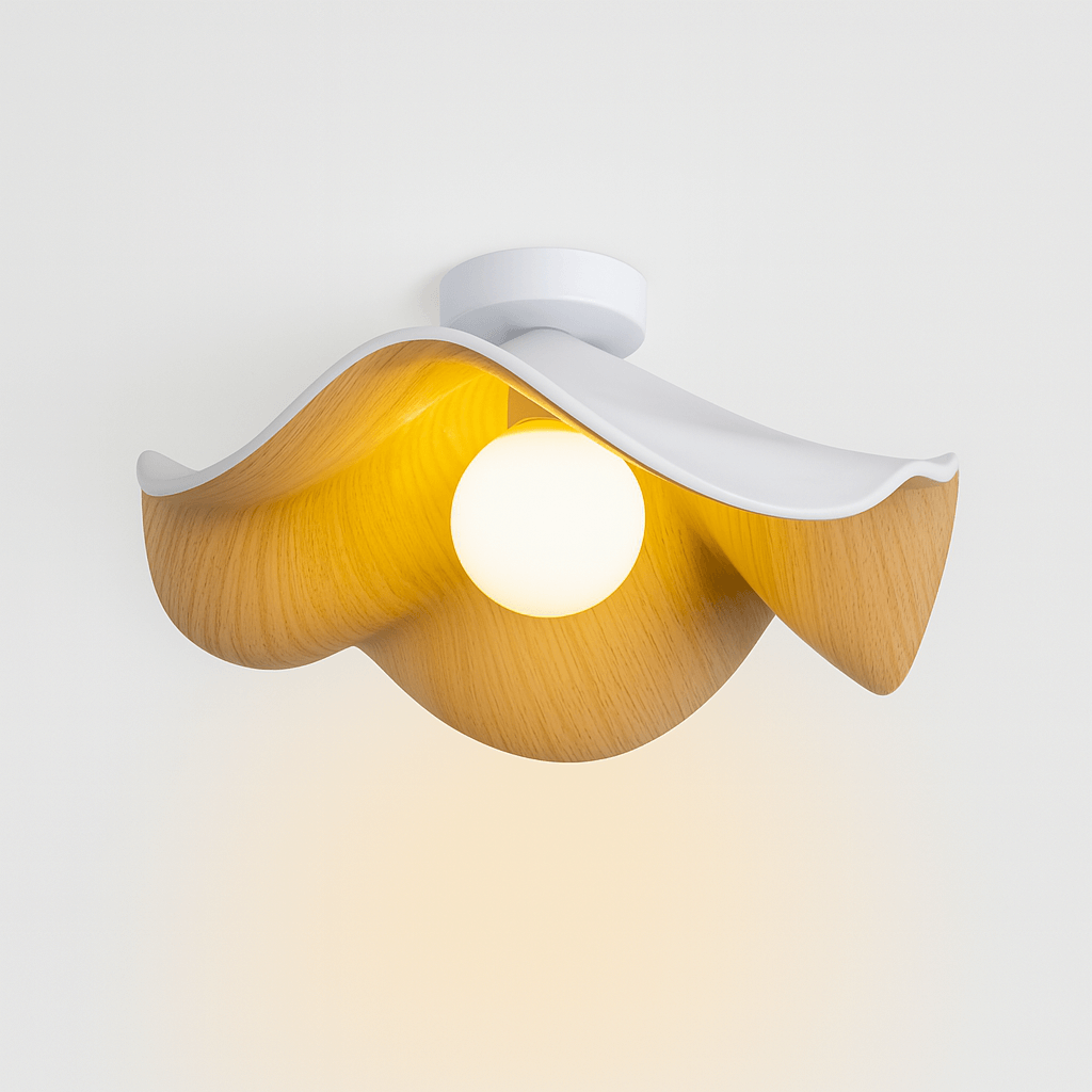 Bolania | Hängeleuchte - Skandinavisches Holzdesign - Lotusblumen-Design