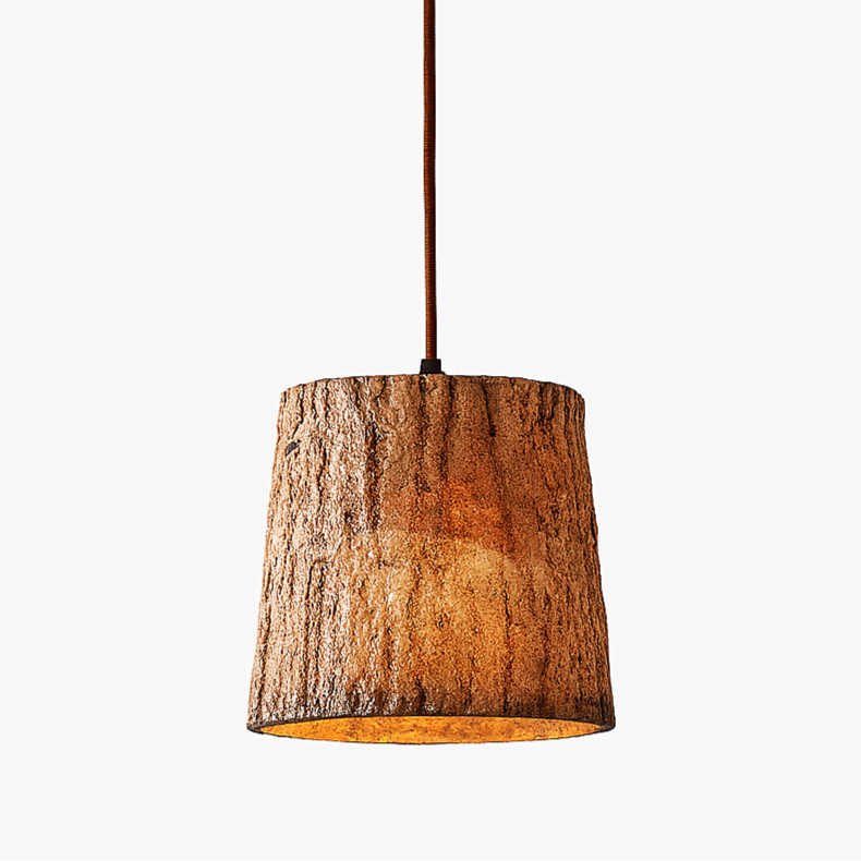 Bolania | Pendelleuchte - Holzblock - Rustikaler Stil - Natürliches Holzdesign