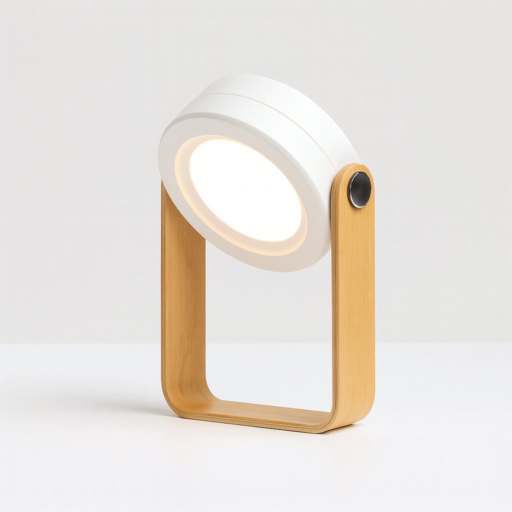 Bolania | Tischlampe - LED-Schreibtischlampe - Verstellbare Holzleuchte