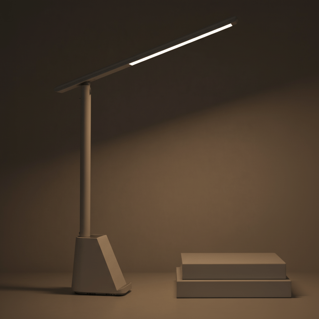 Foldable LED Desk Lamp Dimmable with USB Power Eye-caring Space-saving for Home Office Reading and Travel