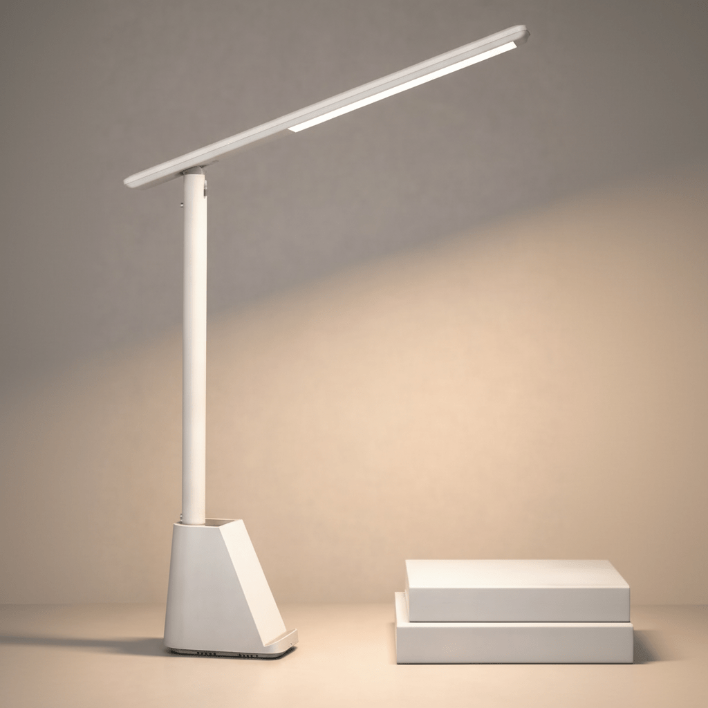 Foldable LED Desk Lamp Dimmable with USB Power Eye-caring Space-saving for Home Office Reading and Travel
