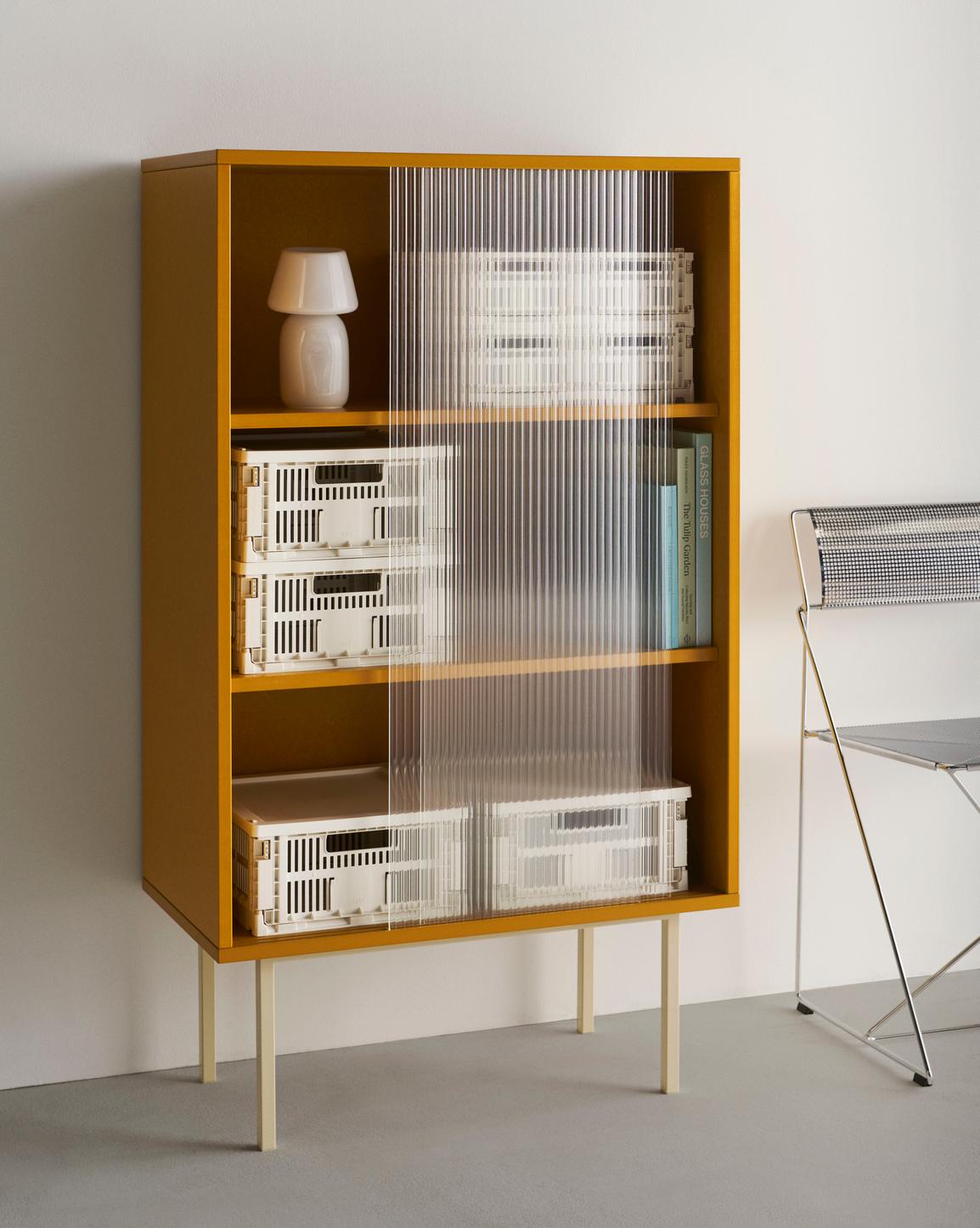 Klappbox aus Recyceltem Kunststoff mit Perforierten Wänden, Stapelbar und Faltbar, Einfarbig