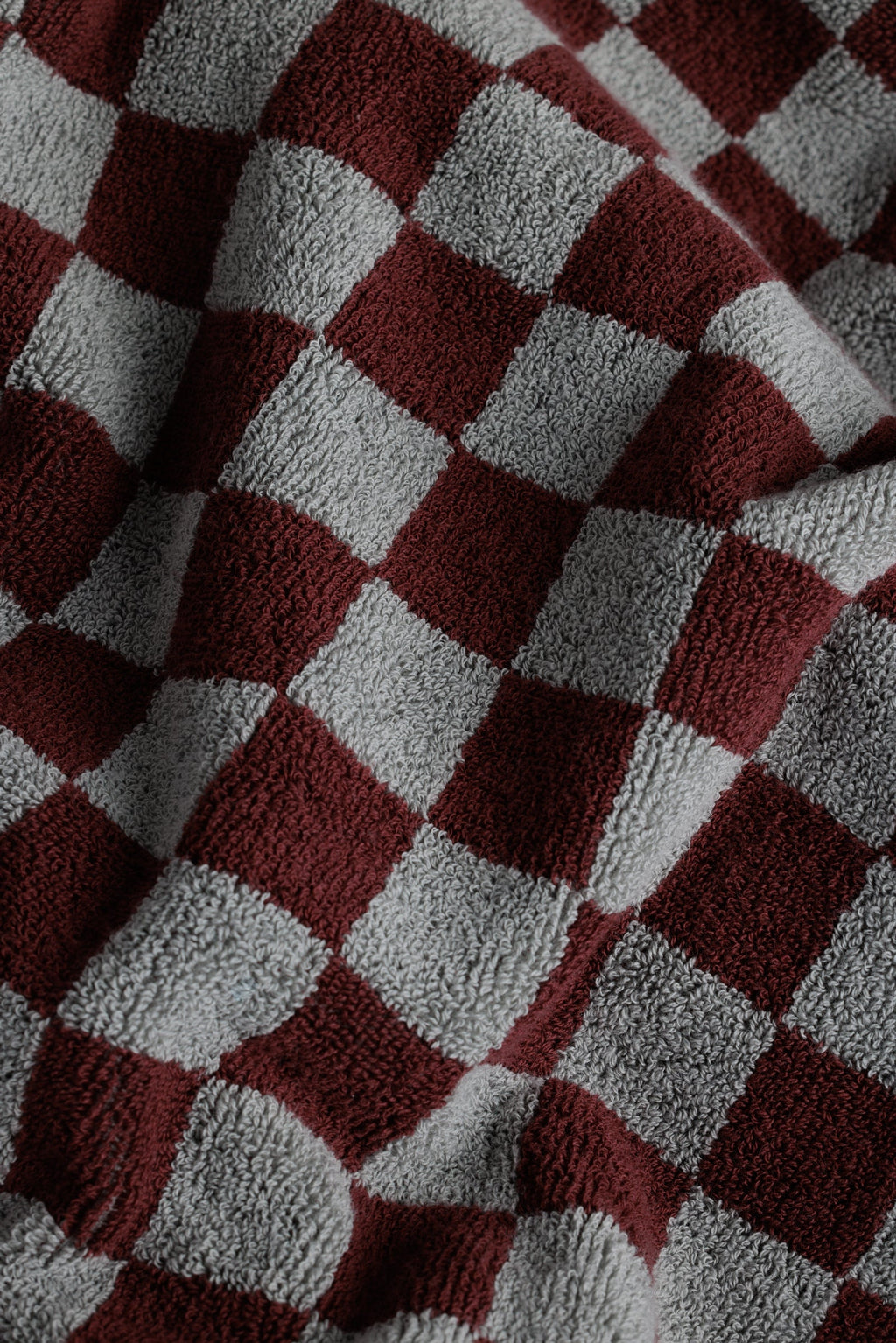 Organic Cotton Beach Towel with Checkerboard Pattern, Heavy Terry Quality, Absorbent
