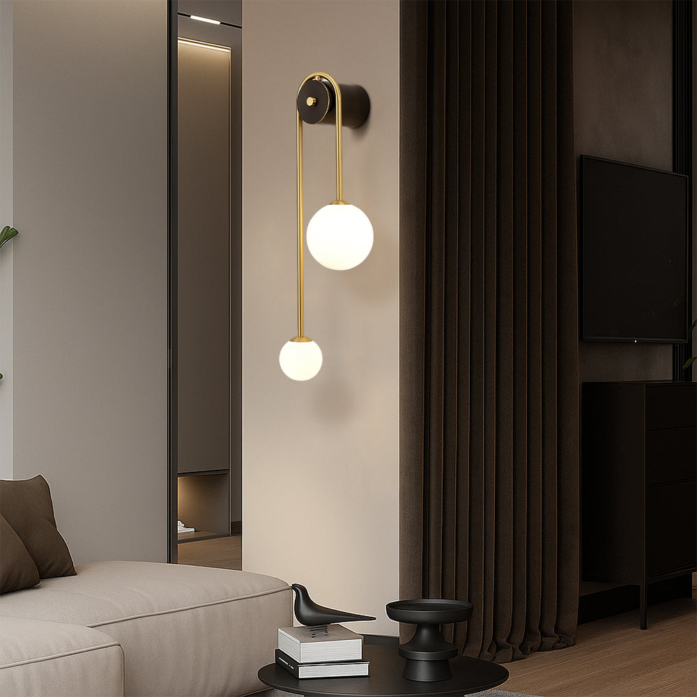 Bolania | Wandleuchte - Modernes Bogen-Design mit Glasschirm