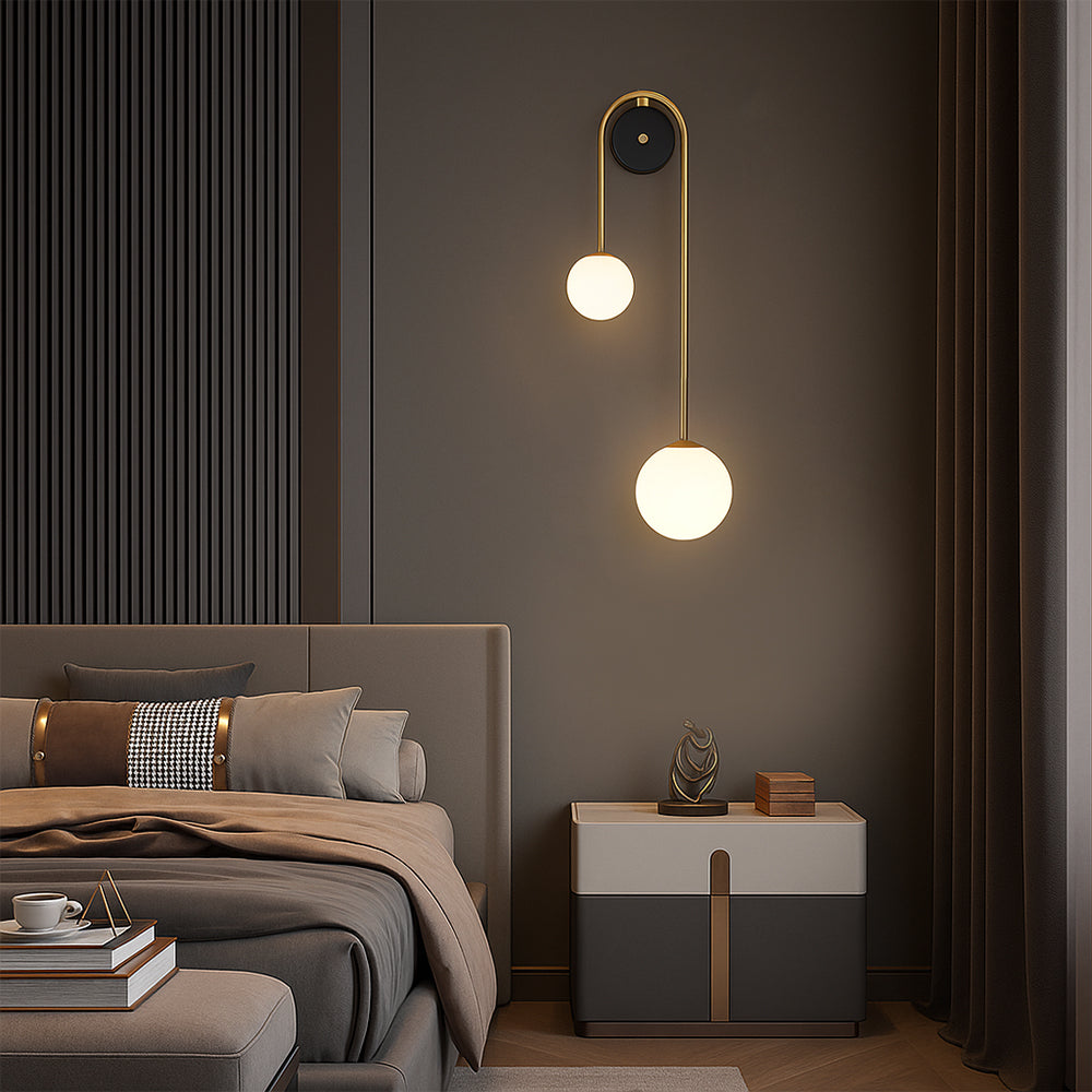 Bolania | Wandleuchte - Modernes Bogen-Design mit Glasschirm