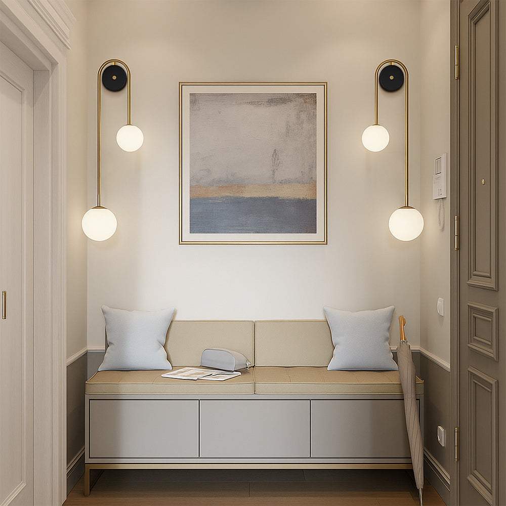 Bolania | Wandleuchte - Modernes Bogen-Design mit Glasschirm