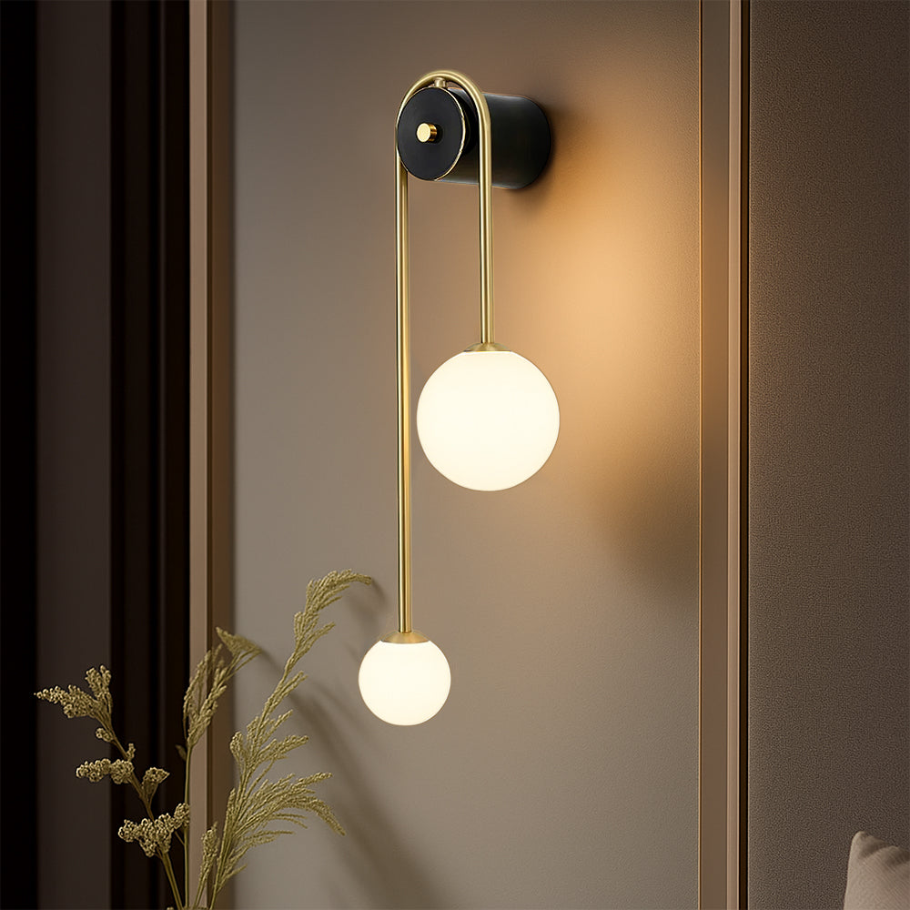 Bolania | Wandleuchte - Modernes Bogen-Design mit Glasschirm