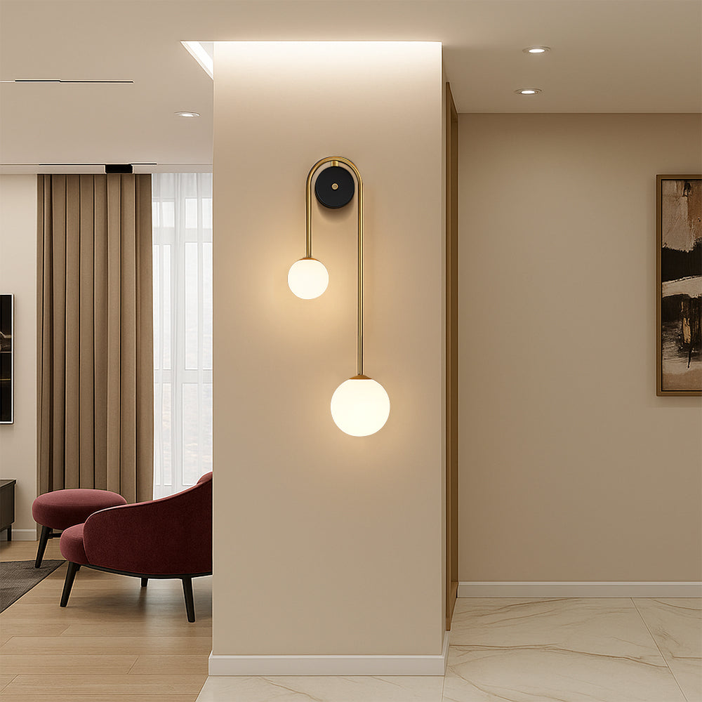 Bolania | Wandleuchte - Modernes Bogen-Design mit Glasschirm