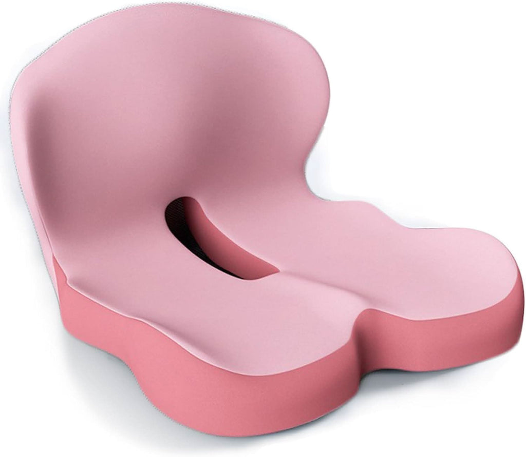 Ergonomic Memory Foam Seat Cushion with Coccyx Cut-out, Removable Cover for Office, Car, and Home