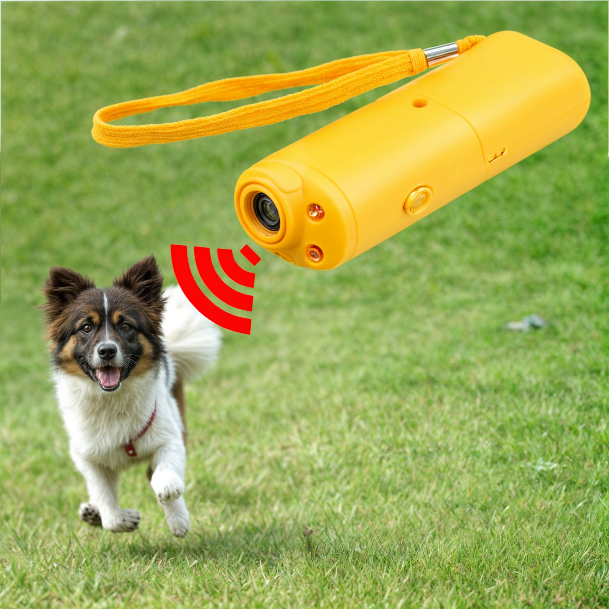 Ultrasonic Anti-Bark Device for Dogs Training Aid with LED Flashlight Range up to 5 Meters Compact with Wrist Strap