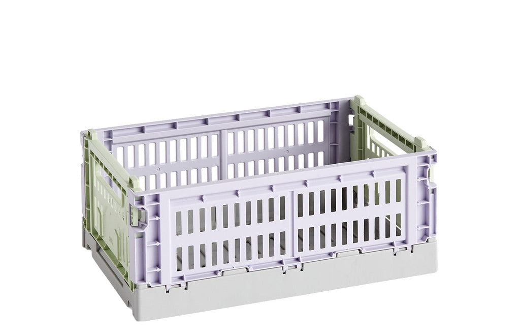 Collapsible Box made of Recycled Plastic with Perforated Walls, Stackable and Foldable, Multicolor
