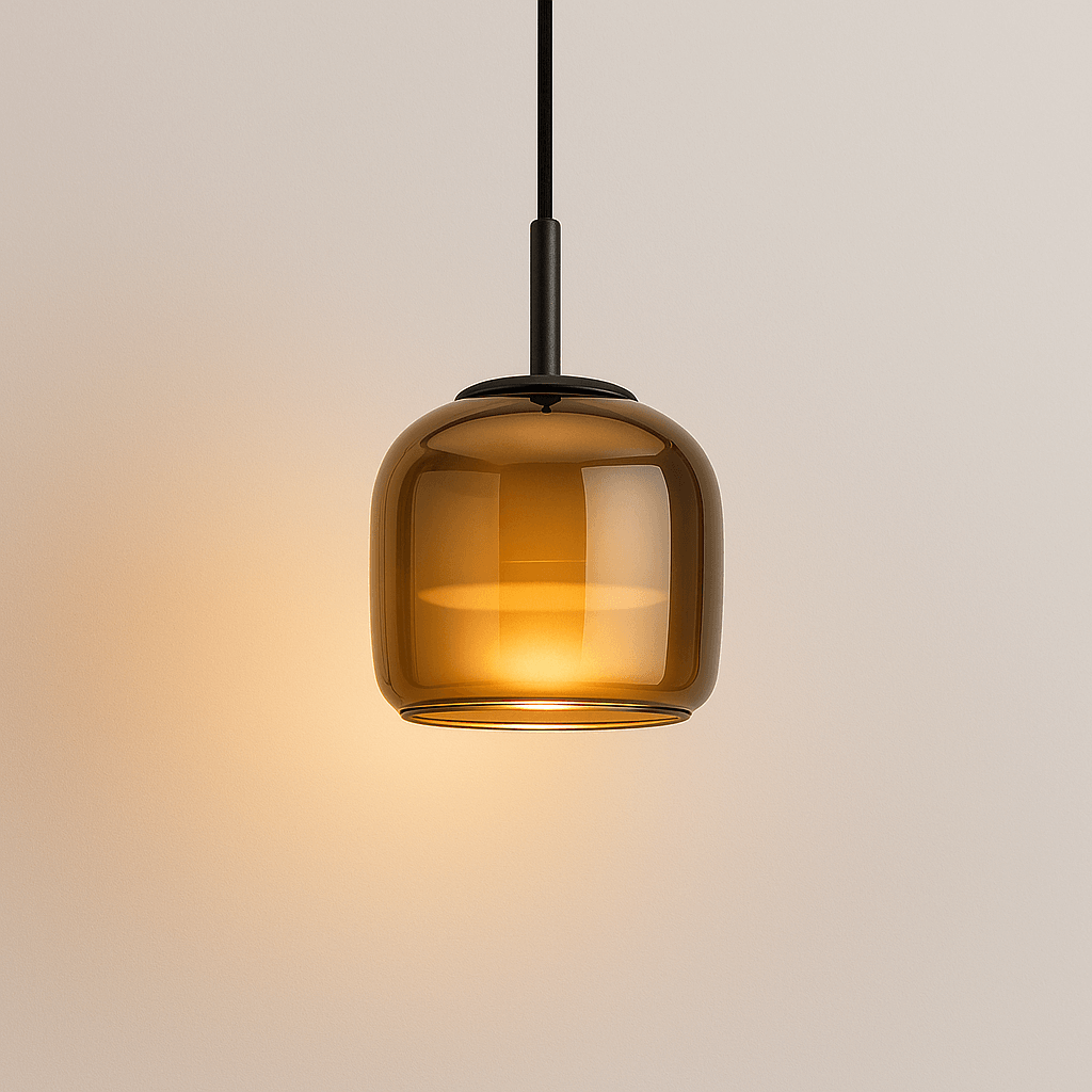Bolania | Hängeleuchte - Style nordique - Schwarzer Glasschirm