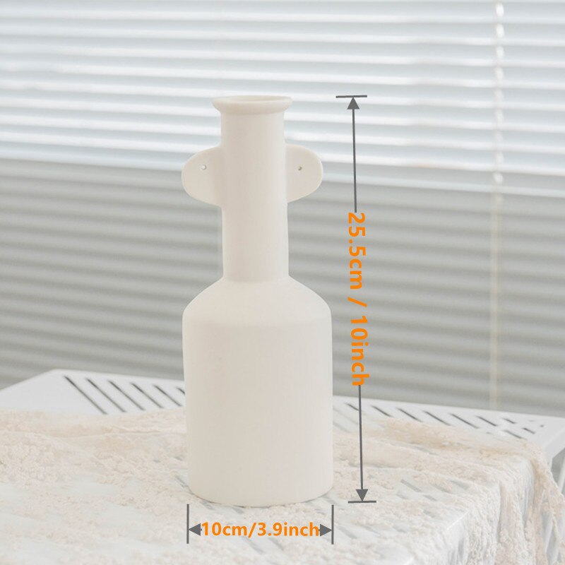 Decorative Ceramic Vase in Creamy White with a Matte Finish and Various Shapes for Dried Flowers and Home Decor