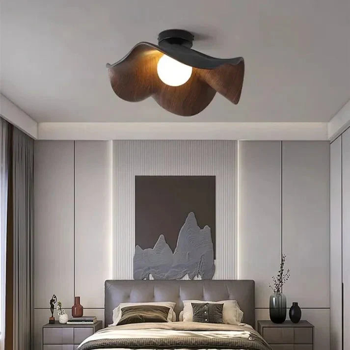 Bolania | Hängeleuchte - Skandinavisches Holzdesign - Lotusblumen-Design