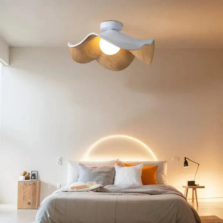 Bolania | Hängeleuchte - Skandinavisches Holzdesign - Lotusblumen-Design