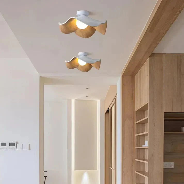 Bolania | Hängeleuchte - Skandinavisches Holzdesign - Lotusblumen-Design