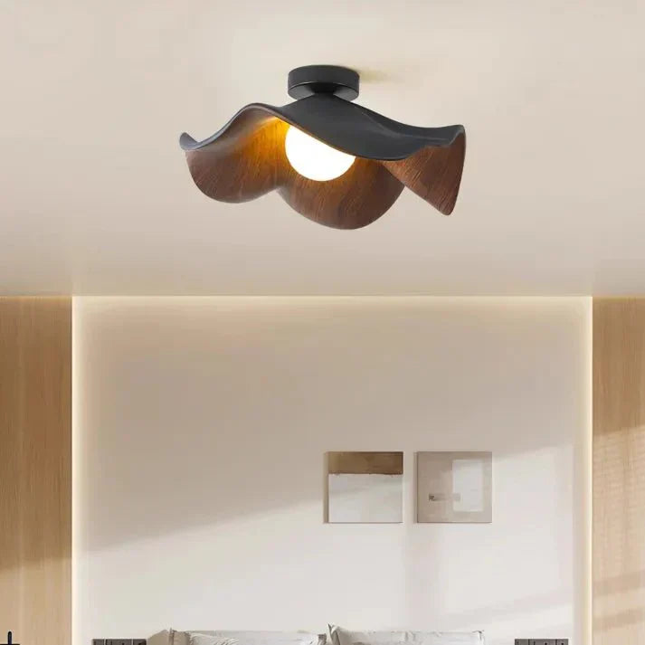 Bolania | Hängeleuchte - Skandinavisches Holzdesign - Lotusblumen-Design