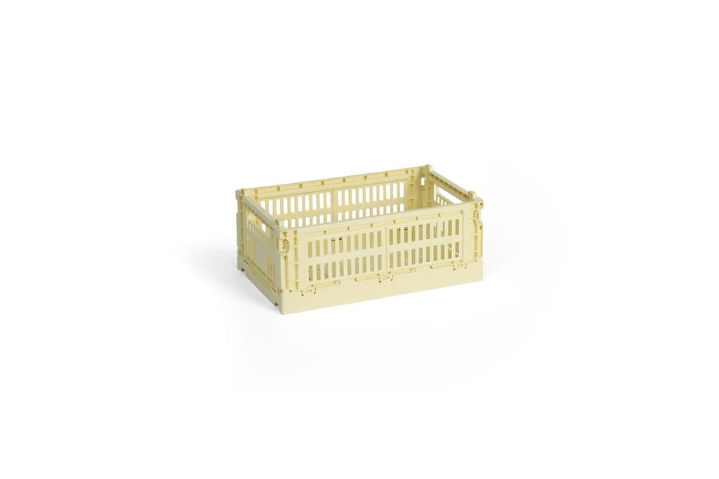 Folding Box Made of Recycled Plastic with Perforated Walls, Stackable and Foldable, Solid Color