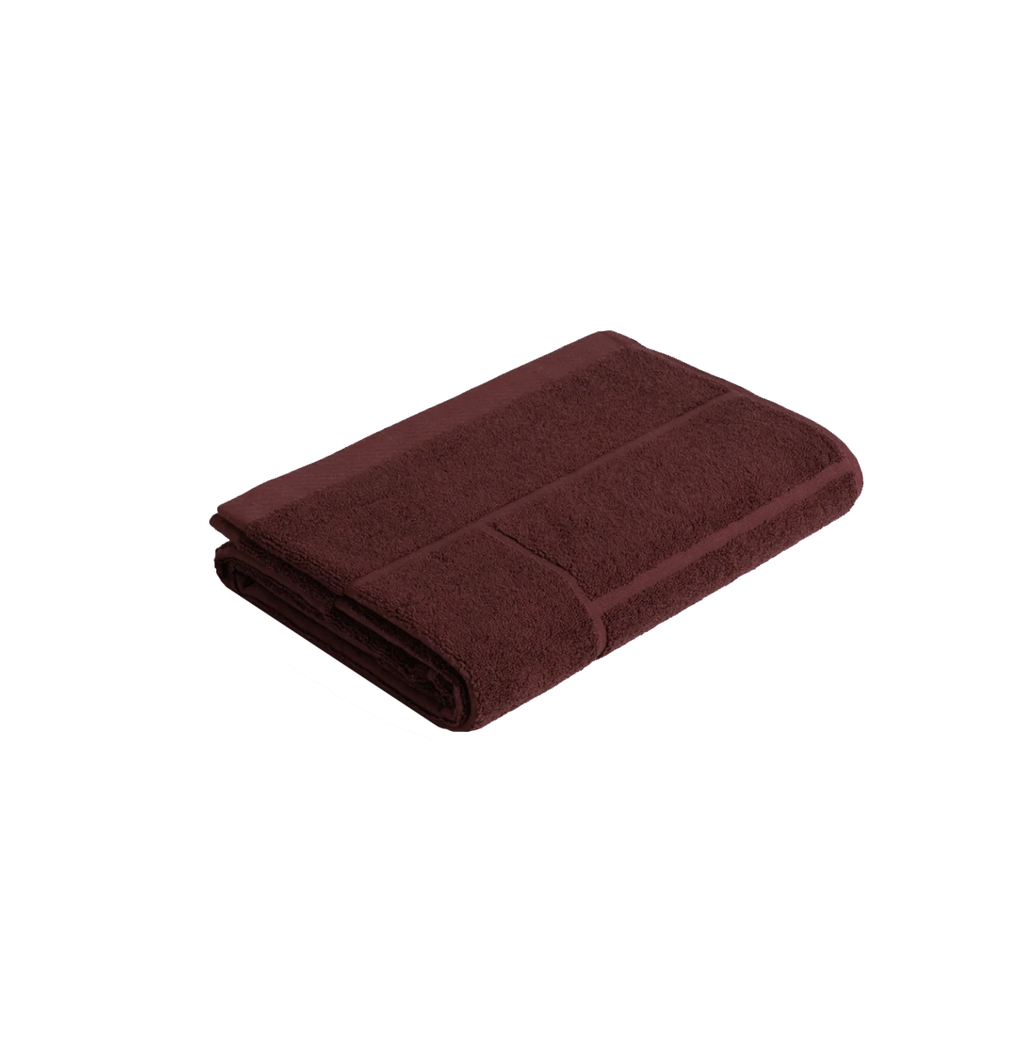 Organic Cotton Towel with Border, Heavy Terry Quality, Absorbent and Plain-Colored