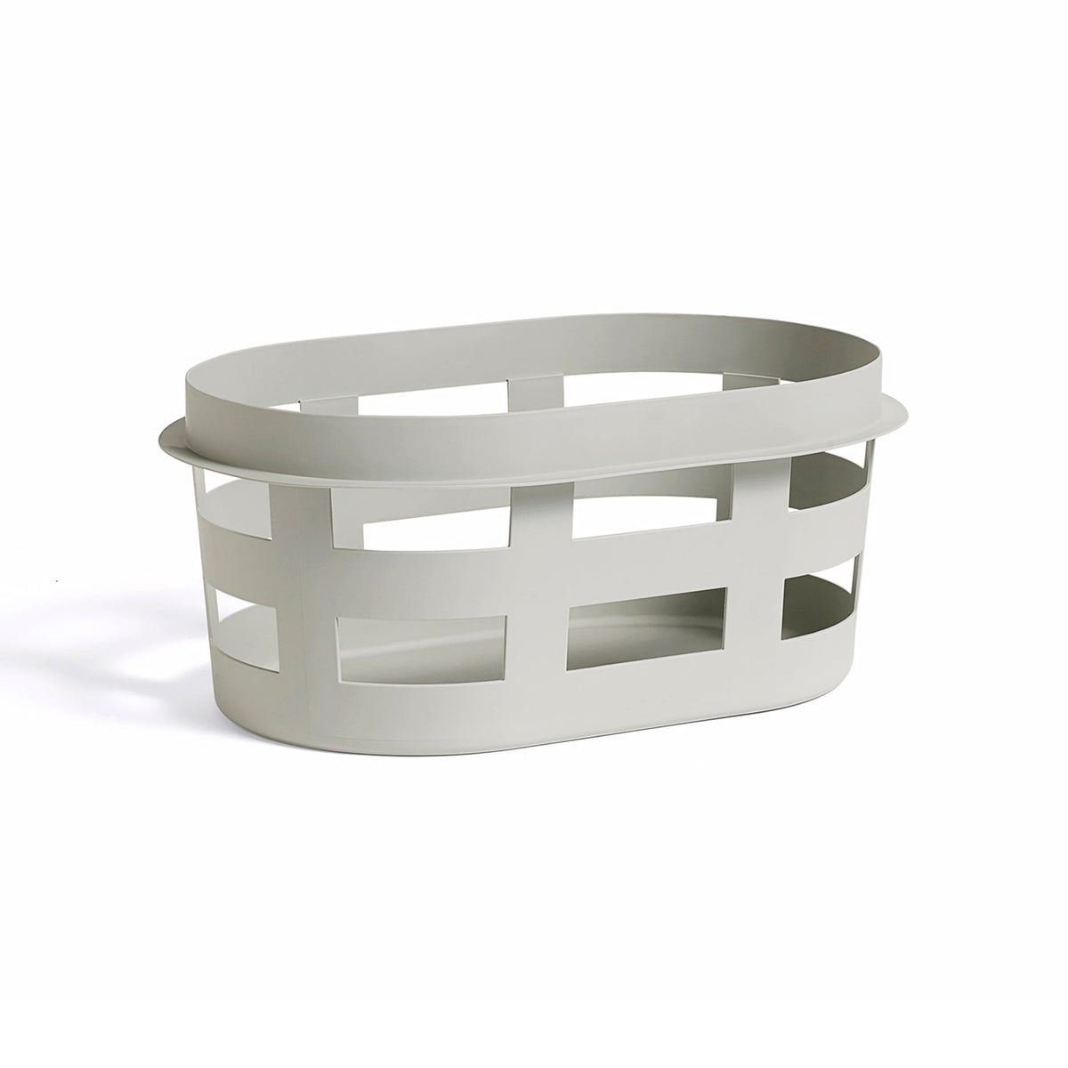 Storage Basket, Plastic, Oval with Rim Handle, Recycled Material, for Laundry
