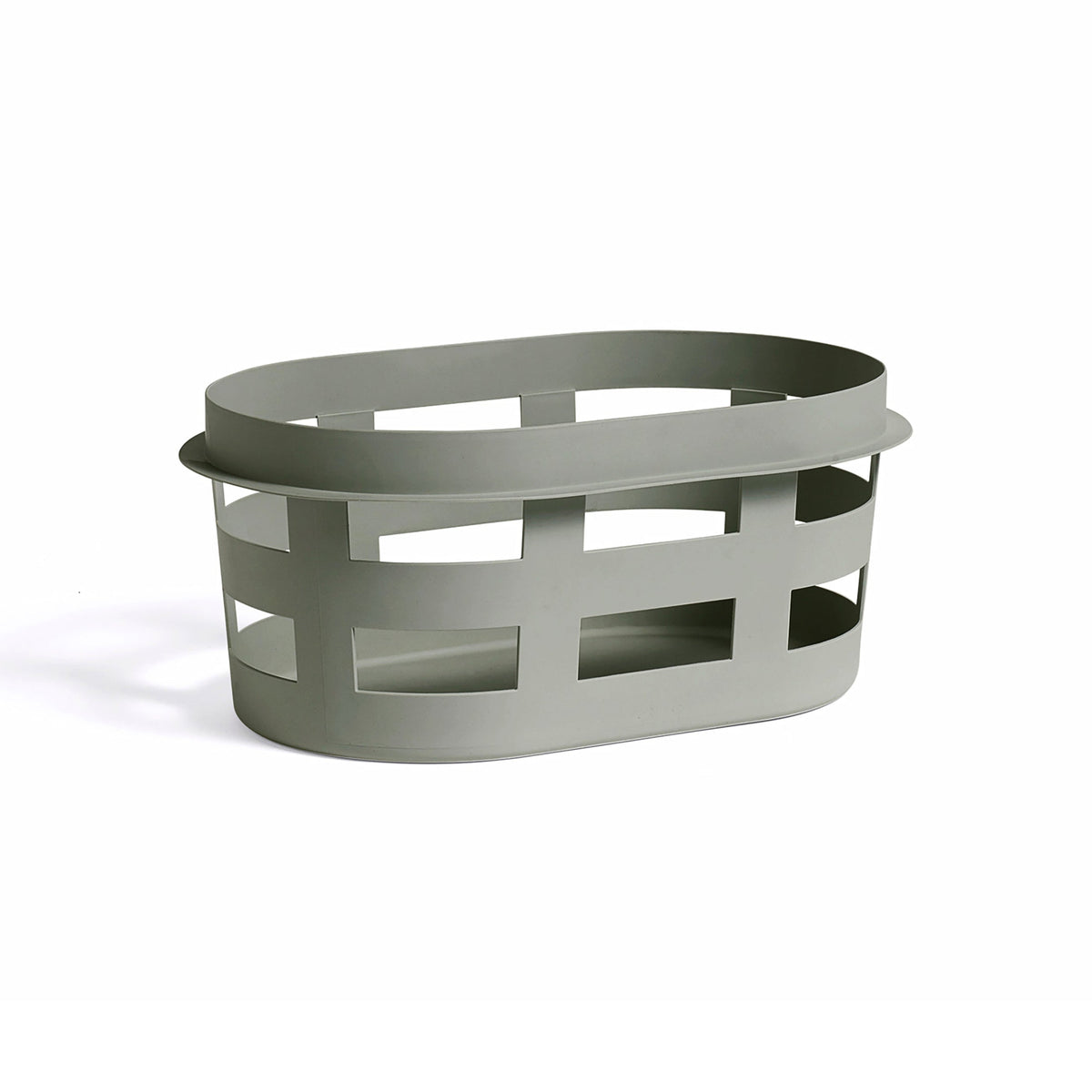 Storage Basket, Plastic, Oval with Rim Handle, Recycled Material, for Laundry