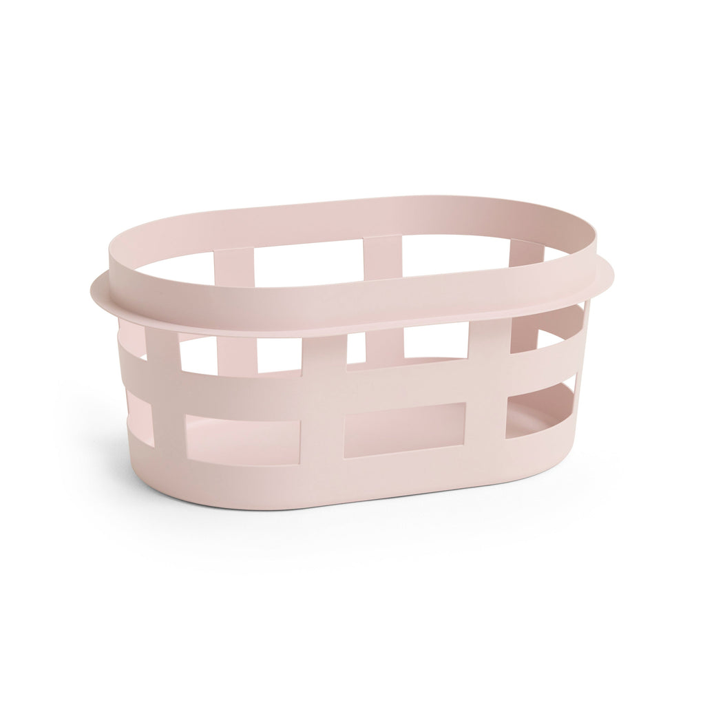 Storage Basket, Plastic, Oval with Rim Handle, Recycled Material, for Laundry