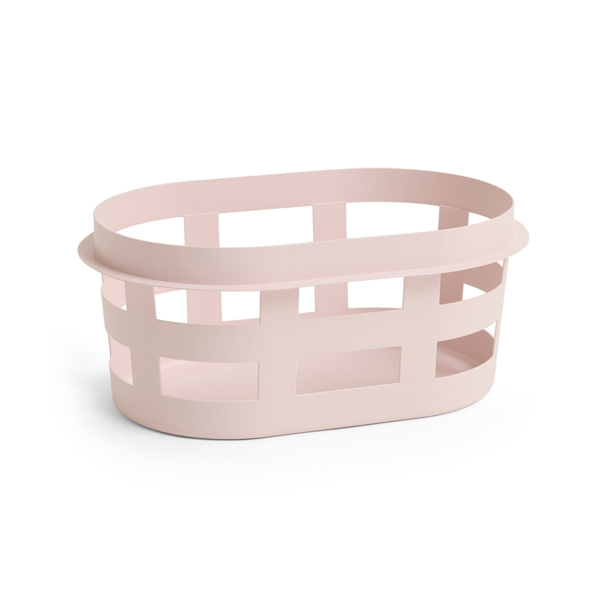 Storage Basket, Plastic, Oval with Rim Handle, Recycled Material, for Laundry