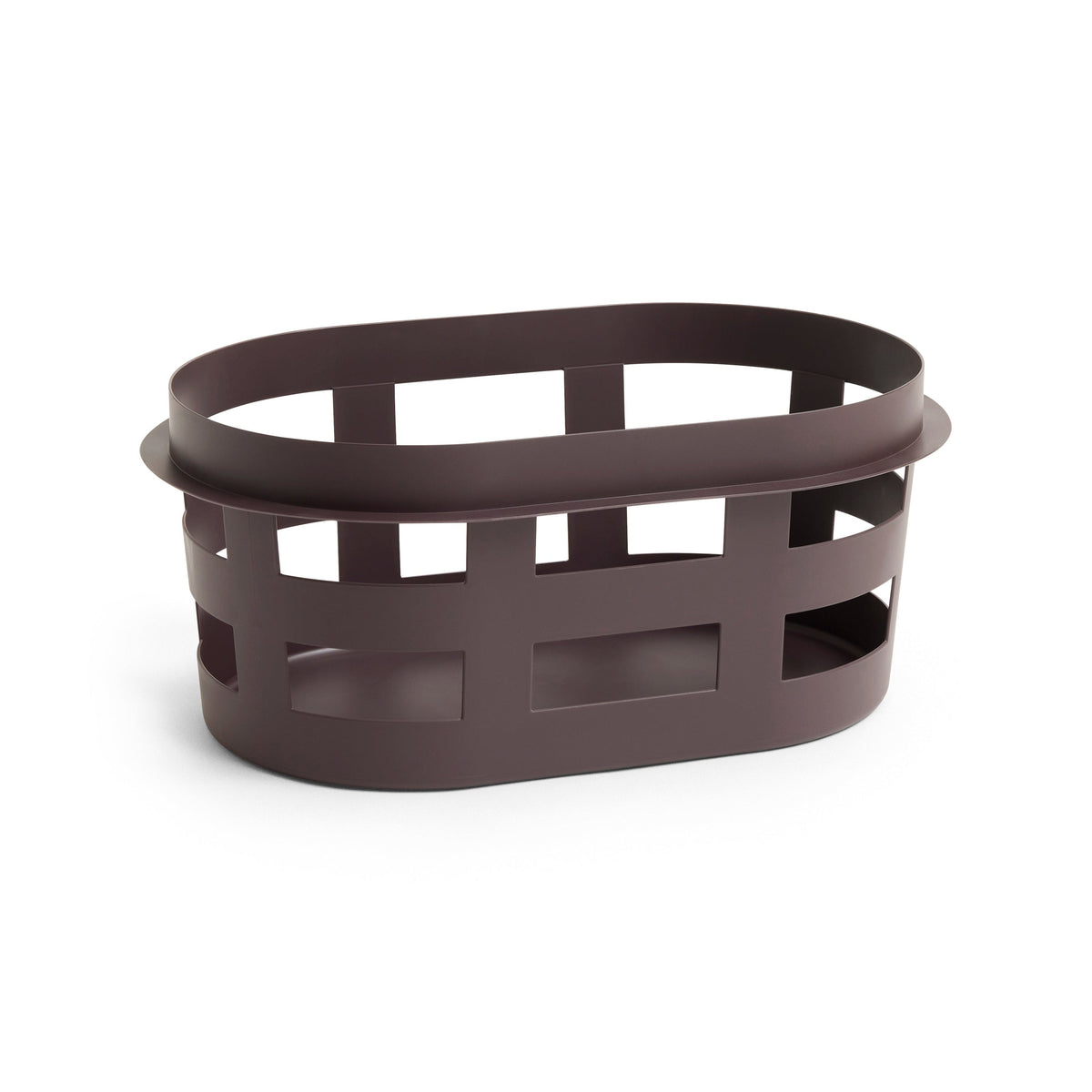 Storage Basket, Plastic, Oval with Rim Handle, Recycled Material, for Laundry