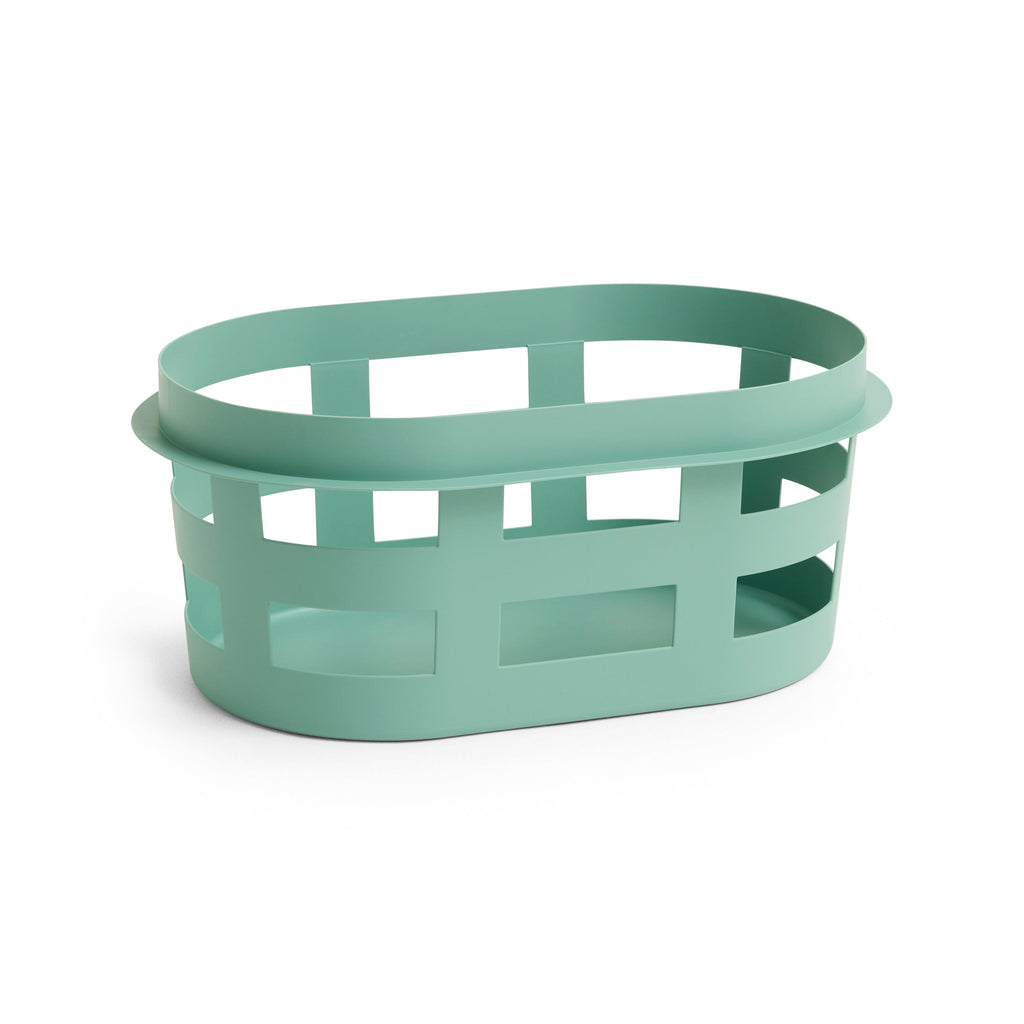 Storage Basket, Plastic, Oval with Rim Handle, Recycled Material, for Laundry