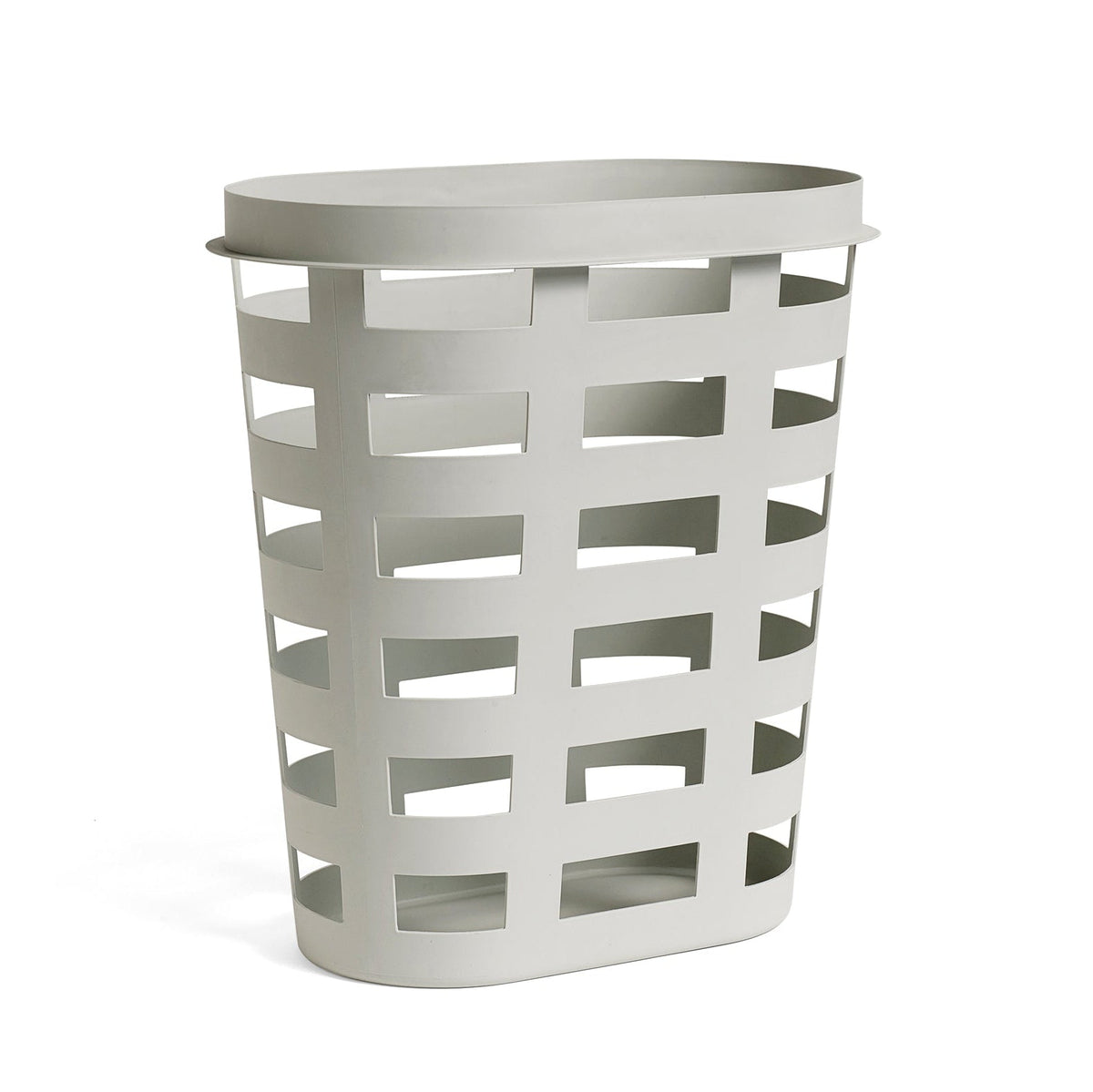 Storage Basket, Plastic, Oval with Rim Handle, Recycled Material, for Laundry