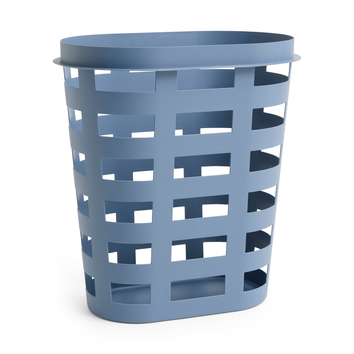 Storage Basket, Plastic, Oval with Rim Handle, Recycled Material, for Laundry