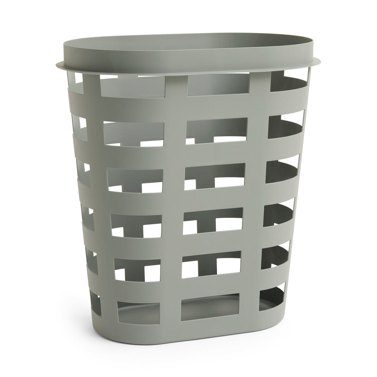 Storage Basket, Plastic, Oval with Rim Handle, Recycled Material, for Laundry