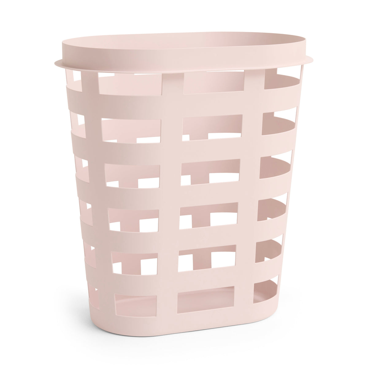 Storage Basket, Plastic, Oval with Rim Handle, Recycled Material, for Laundry