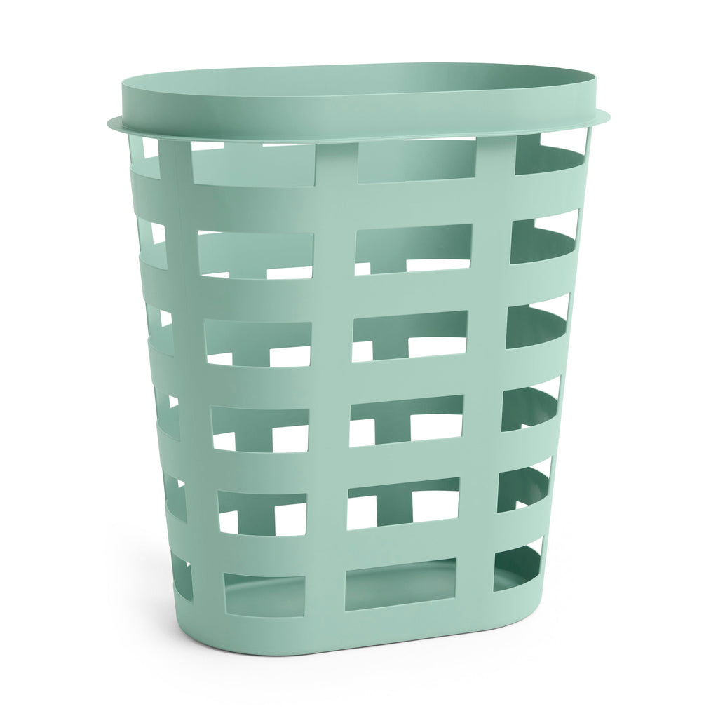 Storage Basket, Plastic, Oval with Rim Handle, Recycled Material, for Laundry