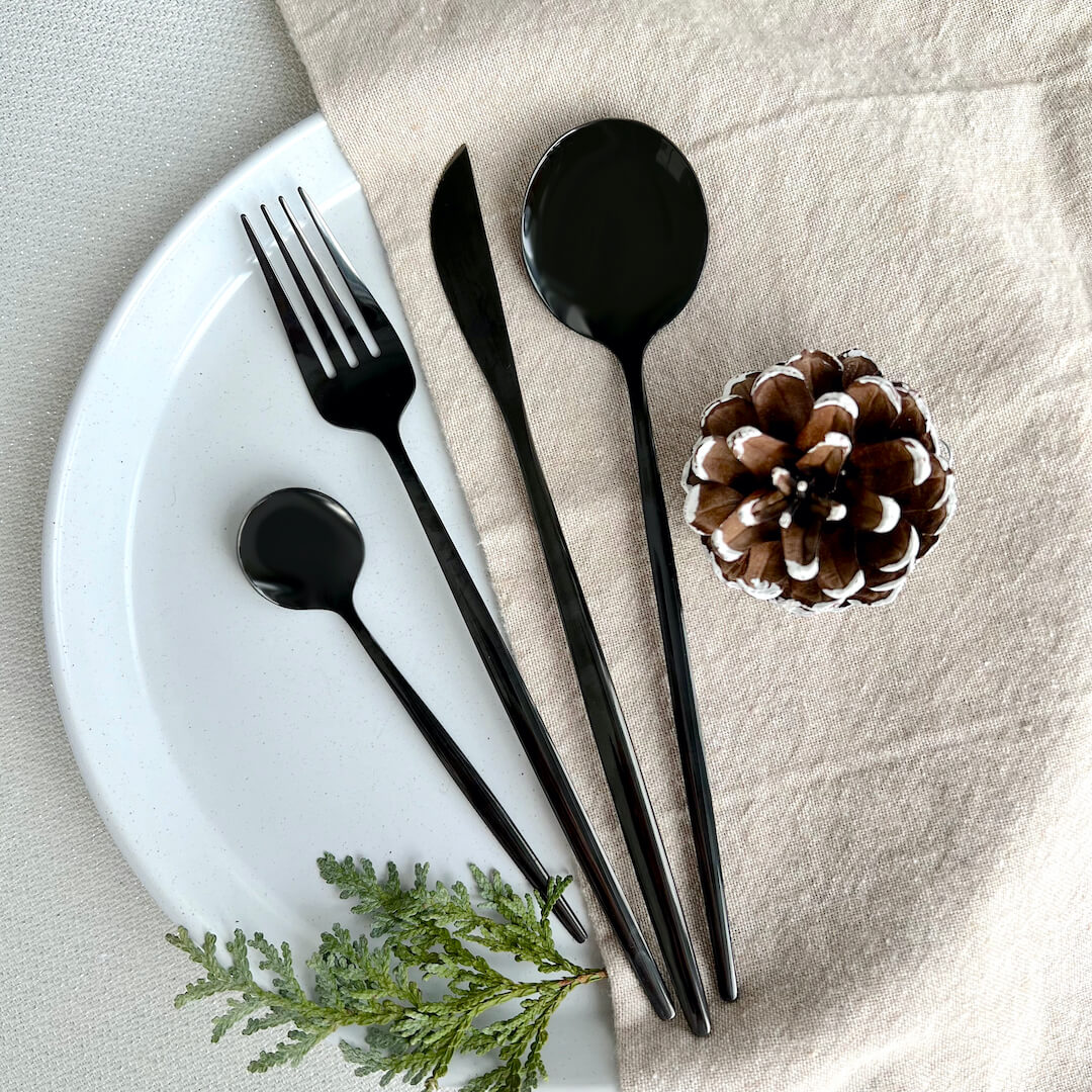 Stainless Steel Cutlery Set, 4-Piece with Modern Design and Matte Finish for a Laid Elegant Table Setting