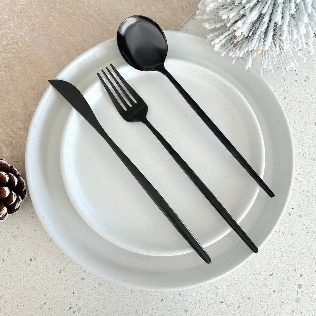 Stainless Steel Cutlery Set, 4-Piece with Modern Design and Matte Finish for a Laid Elegant Table Setting