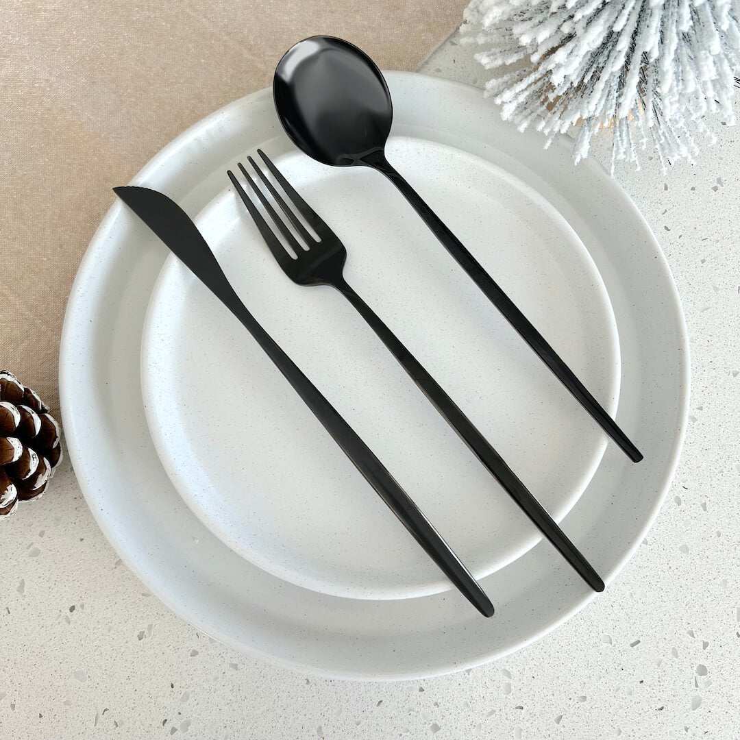 Stainless Steel Cutlery Set, 4-Piece with Modern Design and Matte Finish for a Laid Elegant Table Setting