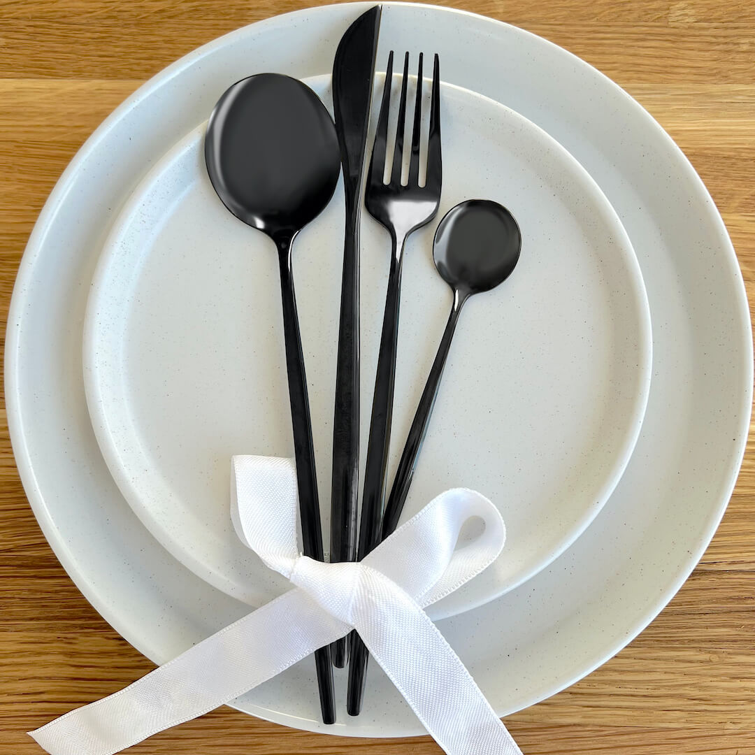 Stainless Steel Cutlery Set, 4-Piece with Modern Design and Matte Finish for a Laid Elegant Table Setting