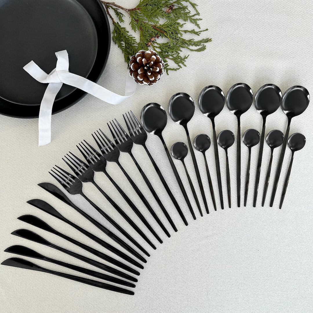 Stainless Steel Cutlery Set, 4-Piece with Modern Design and Matte Finish for a Laid Elegant Table Setting