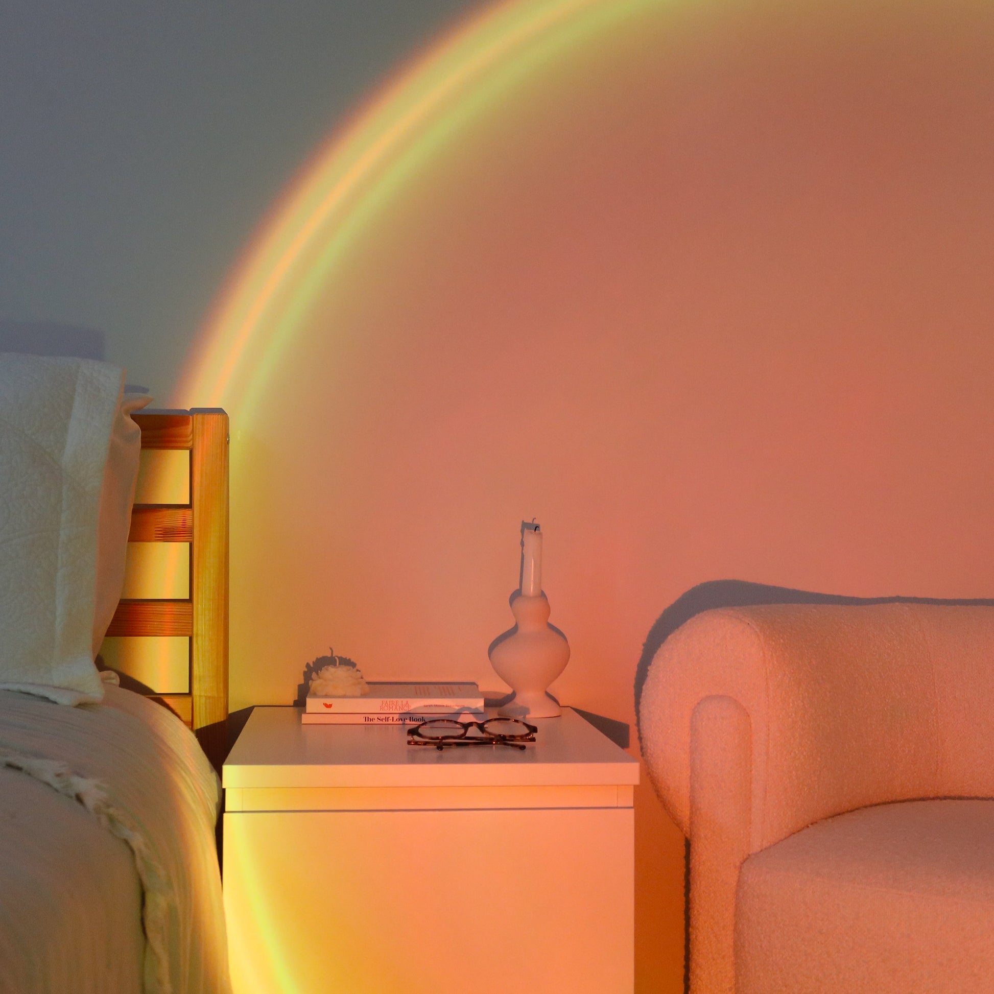 Sunset Projector Lamp with Color Change and Remote Control Atmospheric LED Light Effects for Bedroom Living Room and Photo Shoots