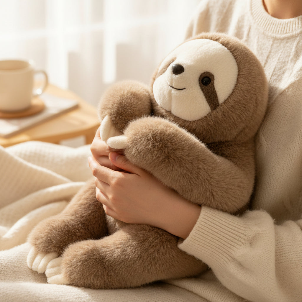 Cuddly Toy Hug Pillow with Long Arms, Soft Plush Pillow Made of Short Pile Polyester, Filled with PP Cotton and Microbeads, Unisex for Children and Adults