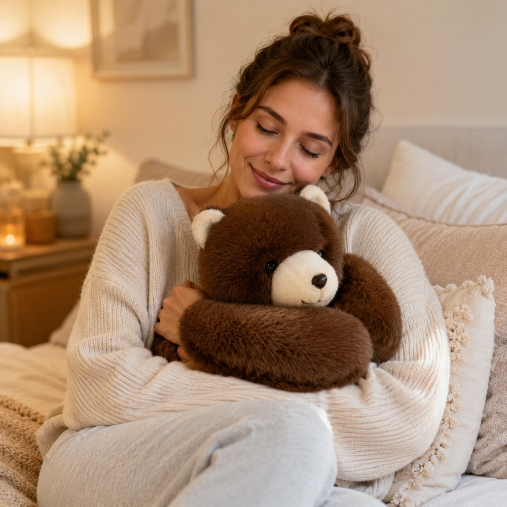 Cuddly Toy Hug Pillow with Long Arms, Soft Plush Pillow Made of Short Pile Polyester, Filled with PP Cotton and Microbeads, Unisex for Children and Adults