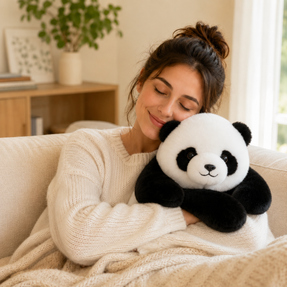 Cuddly Toy Hug Pillow with Long Arms, Soft Plush Pillow Made of Short Pile Polyester, Filled with PP Cotton and Microbeads, Unisex for Children and Adults