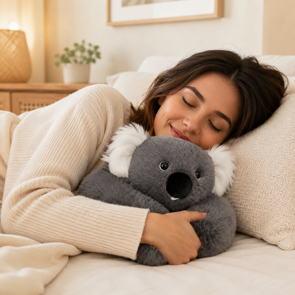 Cuddly Toy Hug Pillow with Long Arms, Soft Plush Pillow Made of Short Pile Polyester, Filled with PP Cotton and Microbeads, Unisex for Children and Adults